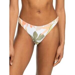 NEW ROXY printed beach classics cheeky bikini bottom in bright white subtly salt